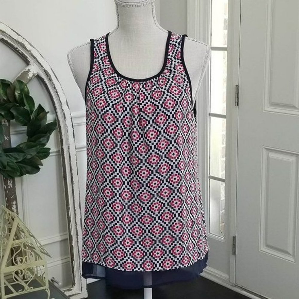 daniel rainn Red, White, and Blue Sleeveless Tunic Size Large
